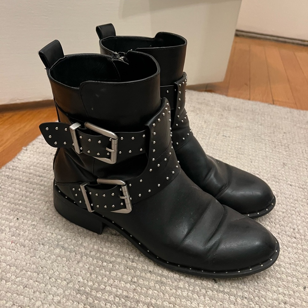 Studded Black Ankle Boots